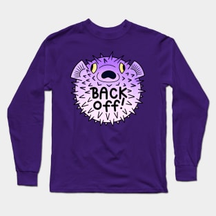 Back off! Purple Puffer Fish Long Sleeve T-Shirt